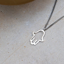 Load image into Gallery viewer, Shiny outline hamsa necklace