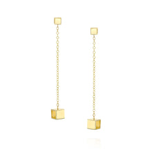 Load image into Gallery viewer, cubic dangling gold earrings