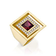 Load image into Gallery viewer, Custom Ruby Cocktail Ring in 14K Yellow Gold