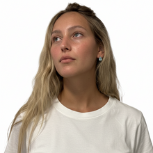 Load image into Gallery viewer, pear aquamarine gold stud earrings