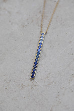 Load image into Gallery viewer, Sapphires gold bar necklace