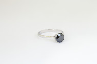 Load image into Gallery viewer, Black diamond engagement ring
