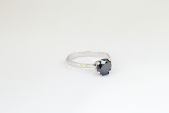 Load image into Gallery viewer, Black diamond engagement ring