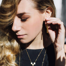 Load image into Gallery viewer, gold plated long tube stud earrings