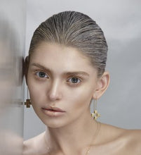 Load image into Gallery viewer, Drop Cross Earrings