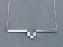 Load image into Gallery viewer, Silver Symmetric stairs necklace