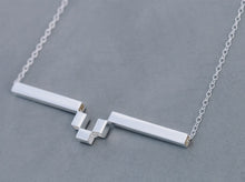 Load image into Gallery viewer, Silver Symmetric stairs necklace