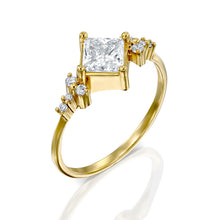 Load image into Gallery viewer, Princess cut diamond engagement ring