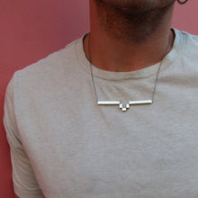 Load image into Gallery viewer, Silver Symmetric stairs necklace