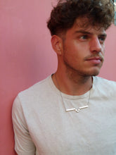 Load image into Gallery viewer, Silver Symmetric stairs necklace