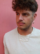 Load image into Gallery viewer, Silver Symmetric stairs necklace