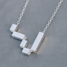 Load image into Gallery viewer, Asymmetric tetris necklace