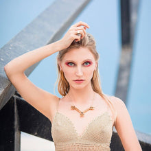 Load image into Gallery viewer, victory gold plated statement necklace