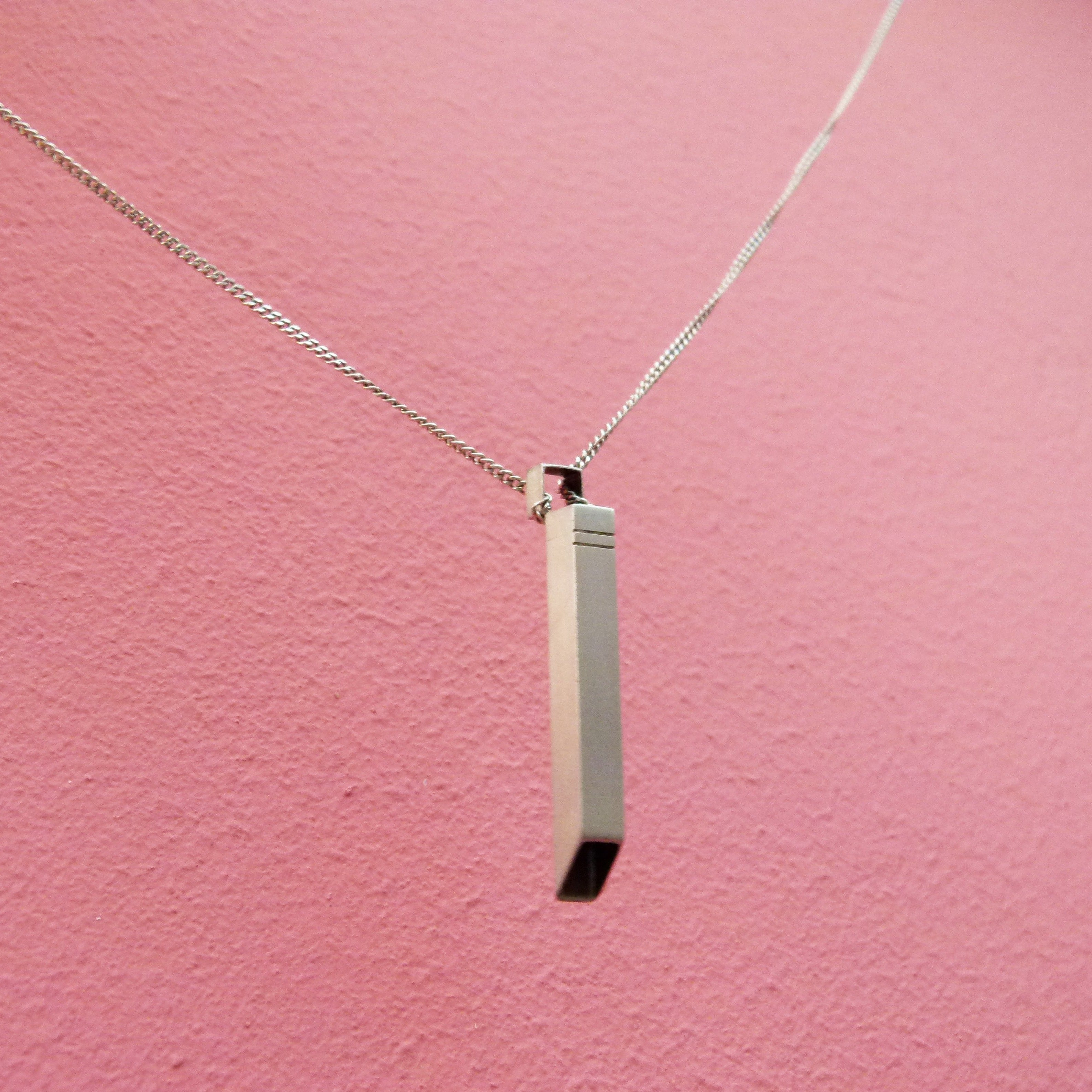 Sterling Silver Whistle Necklace Real Handmade Minimalist 