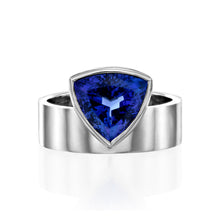 Load image into Gallery viewer, Trillion Cut tanzanite ring
