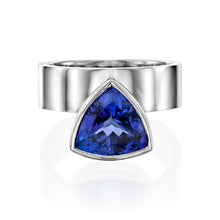 Load image into Gallery viewer, Trillion Cut tanzanite ring
