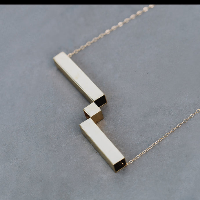 Diagonal brick necklace