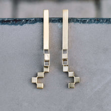Load image into Gallery viewer, Architectural Long stud earrings
