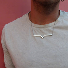 Load image into Gallery viewer, Silver Symmetric stairs necklace
