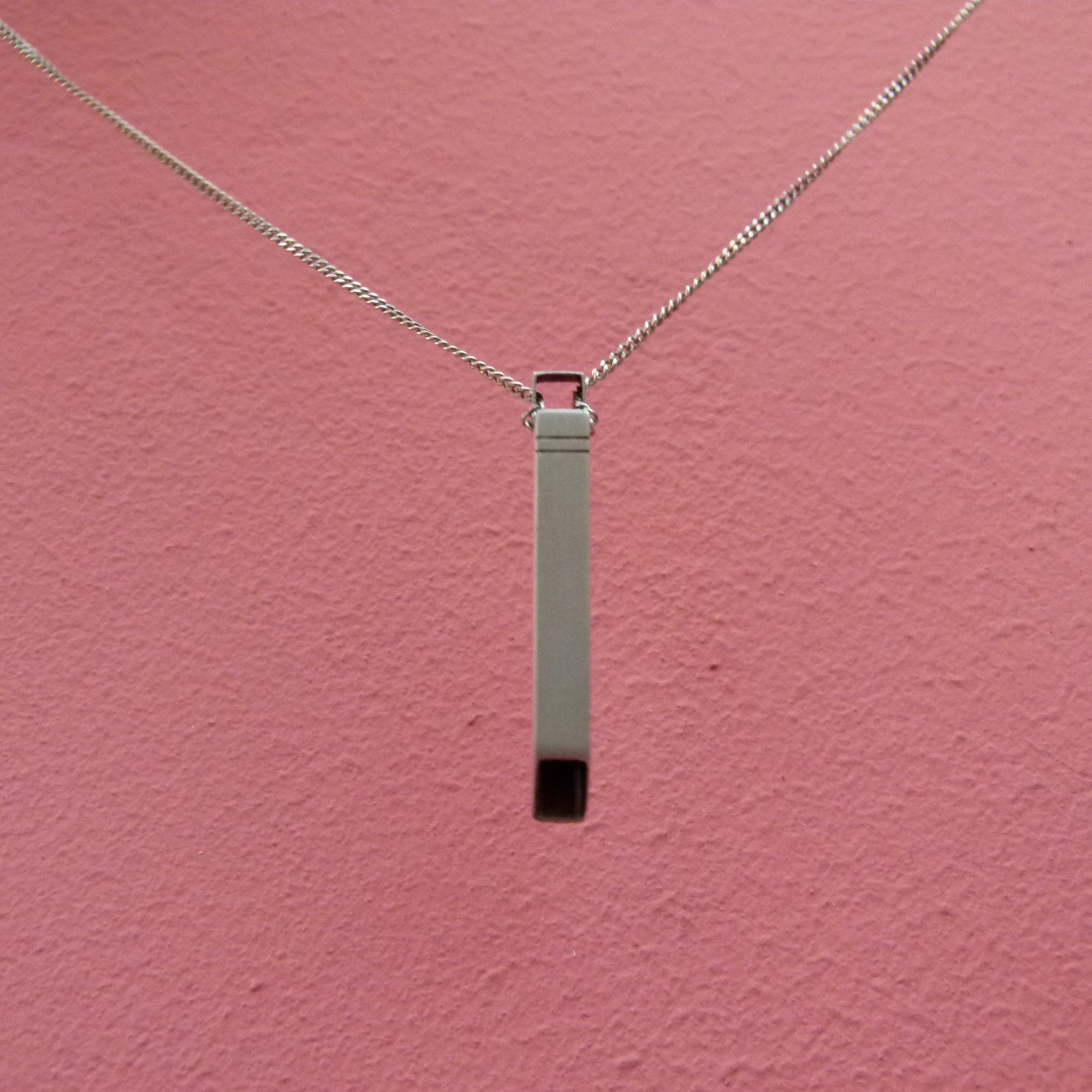 Sterling Silver Whistle Necklace Real Handmade Minimalist 
